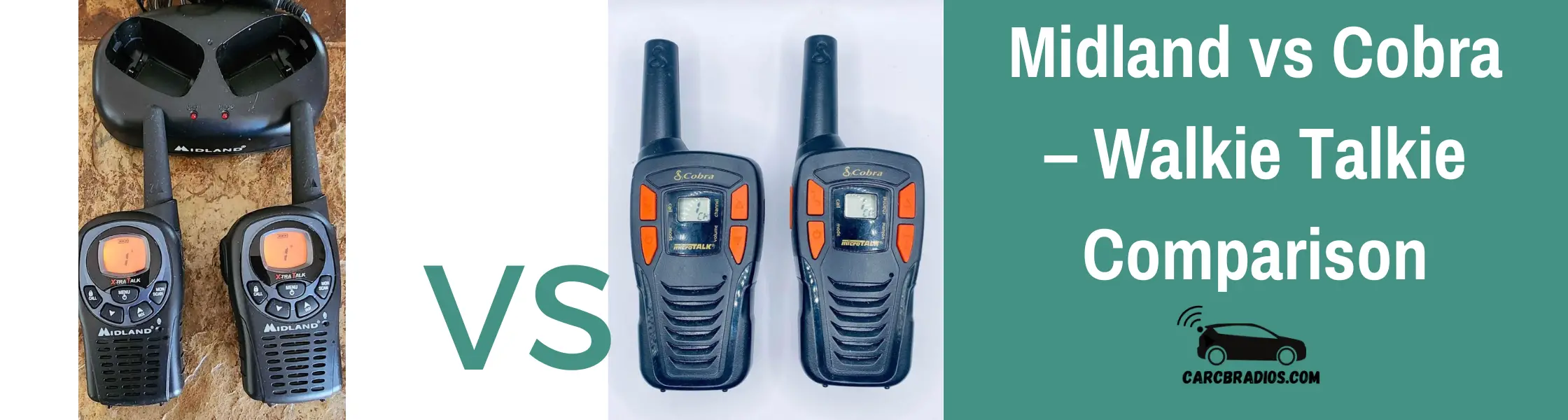 featured image of the article detailing the differences: Midland vs Cobra – Walkie Talkie Comparison